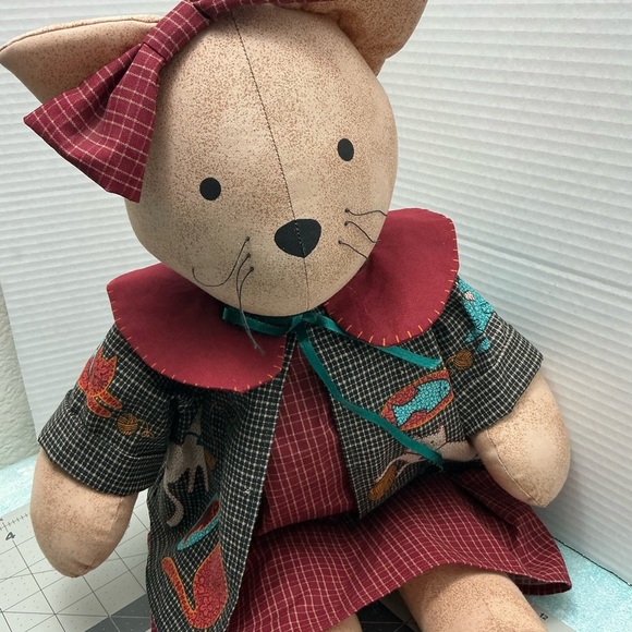 Adorable Cat Plush with Red Bow - Picture 9 of 9